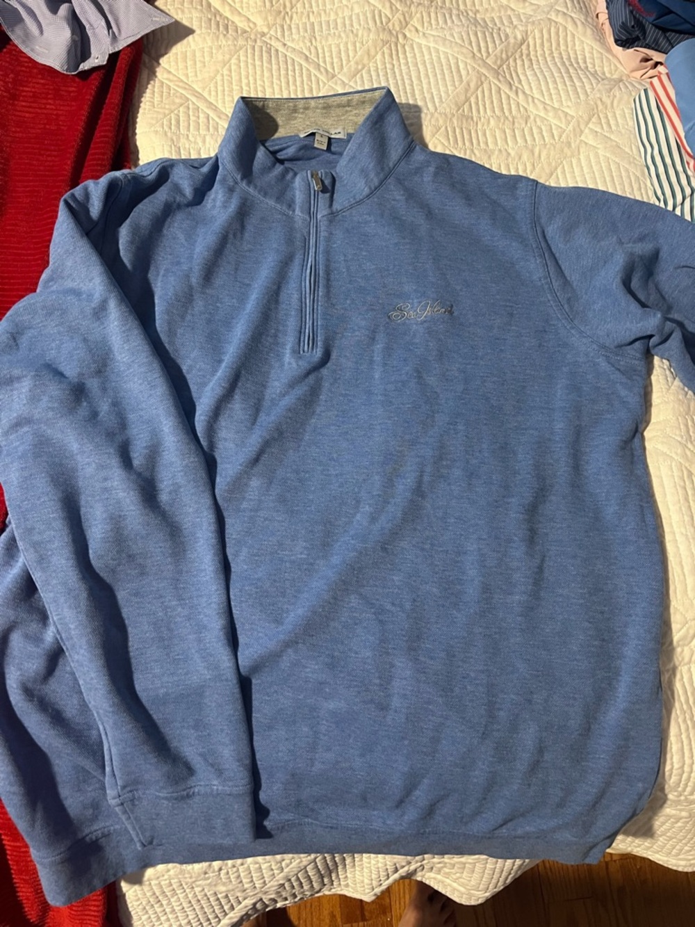 Peter Millar Light Blue Half-Zip Sweater